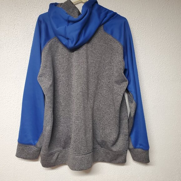 Mens NCAA Kansas Jayhawks Blue and Gray Hoodie with Logo - Size XL - Picture 3 of 6